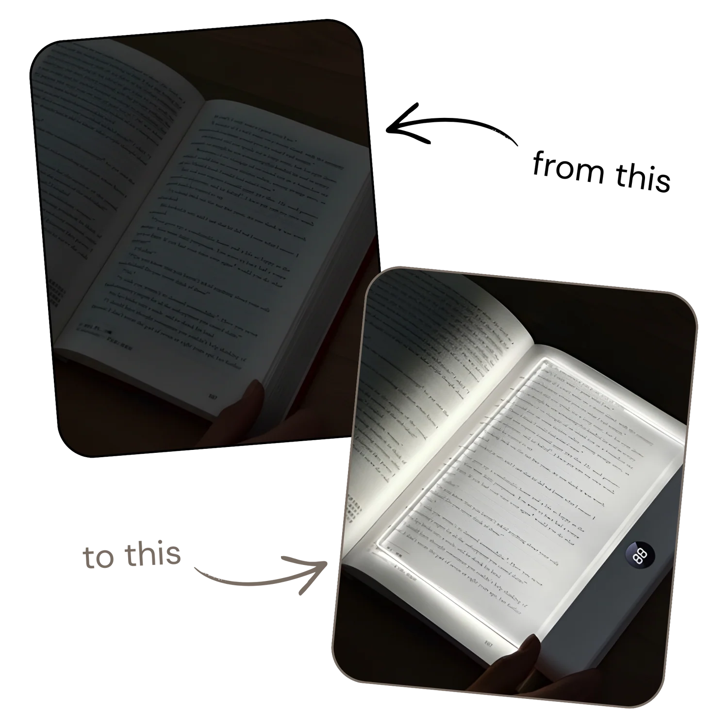 From reading in the dark to a clearly lit page with PageLight