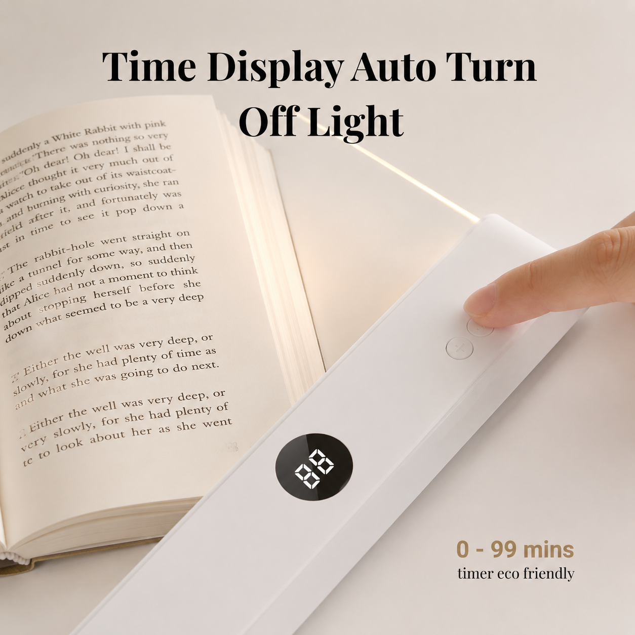 Time display with auto turn-off timer